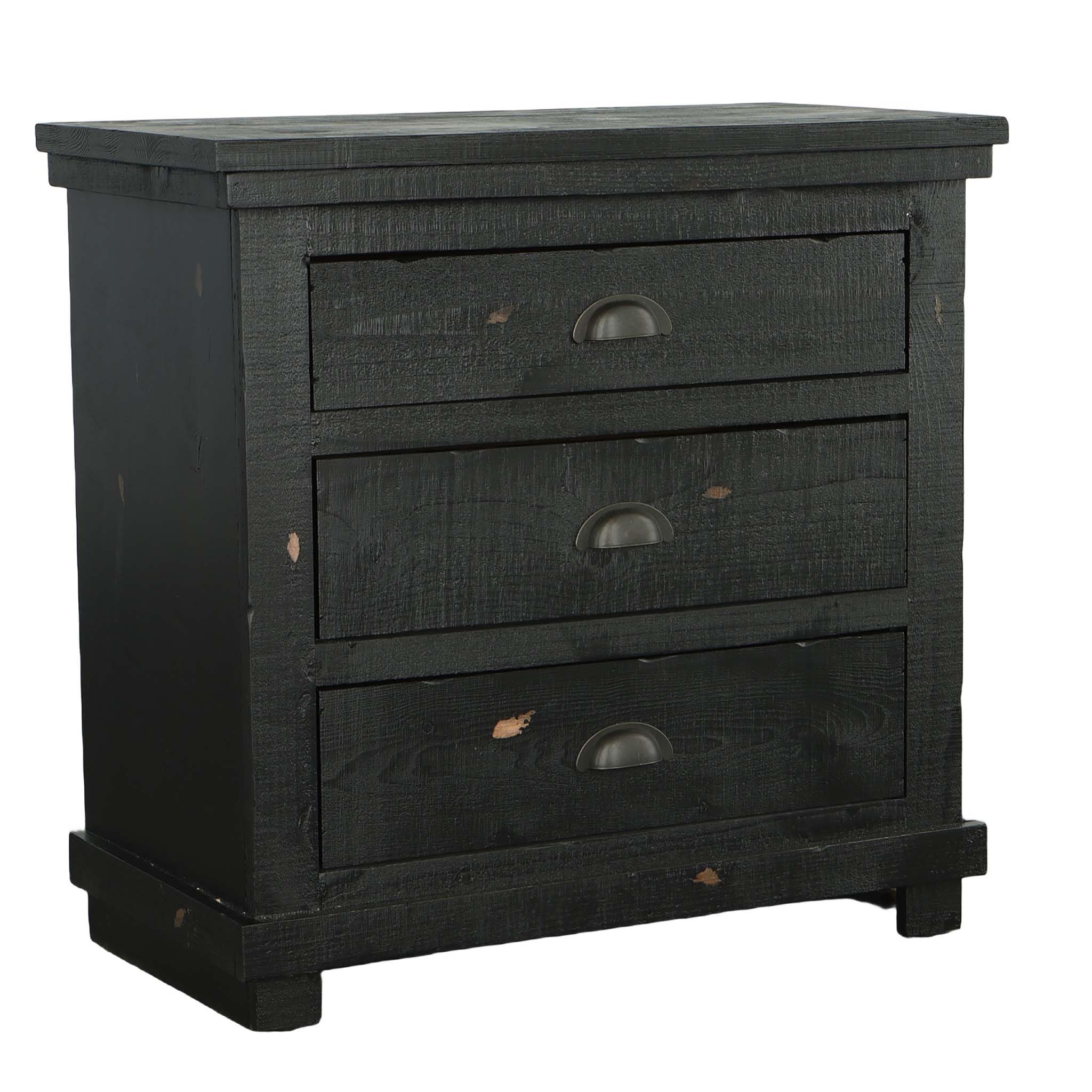 Progressive Furniture Willow Nightstand, 32" X 17" X 31", Distressed Black